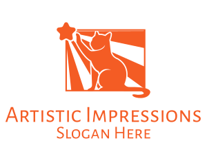 Orange Cat Pet logo design