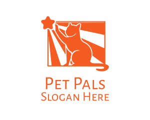 Orange Cat Pet logo design