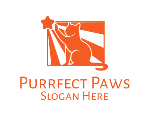 Orange Cat Pet logo design