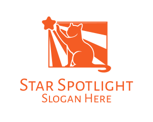 Orange Cat Pet logo design