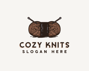 Knitting Yarn Needle logo design