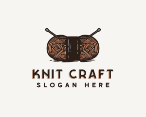 Knitting Yarn Needle logo design