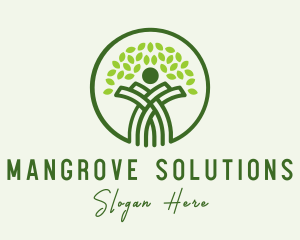 Mangrove Tree Human logo design