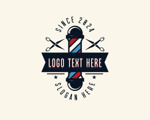 Barbershop - Scissor Barber Hairdresser logo design