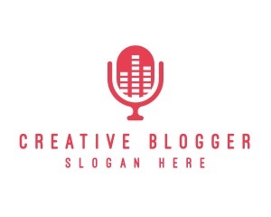 Blogger - Podcast Equalizer Microphone logo design