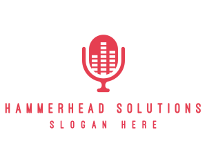 Podcast Equalizer Microphone logo design