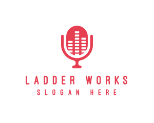 Podcast Equalizer Microphone logo design