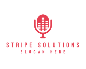 Podcast Equalizer Microphone logo design