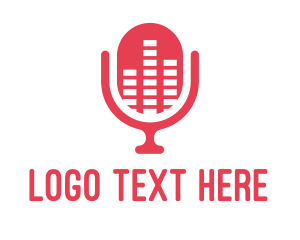 Blogger - Pink Podcast Equalizer Mic logo design
