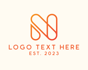 Typography - Digital Technology Letter N logo design