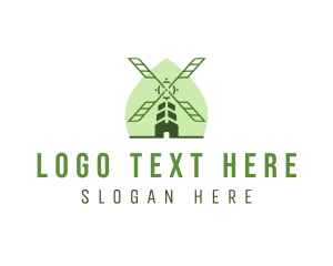 Agriculture - Eco Leaf Windmill logo design