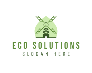 Ecology - Eco Leaf Windmill logo design