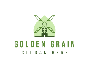 Grain - Eco Leaf Windmill logo design