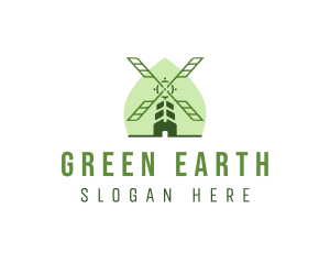 Ecology - Eco Leaf Windmill logo design