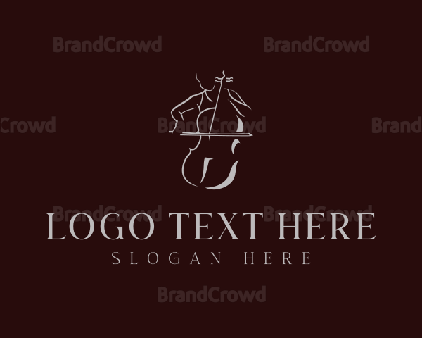 Classical Cello Musician Logo