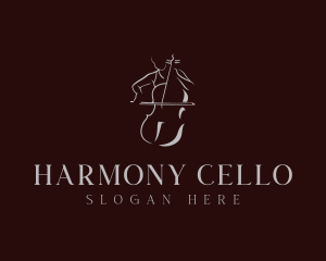 Classical Cello Musician logo design