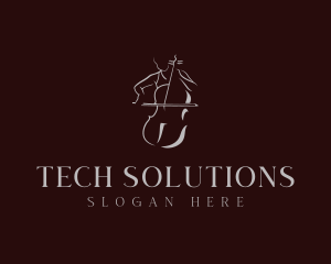 Performer - Classical Cello Musician logo design