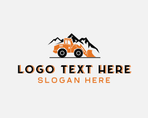 Construction - Backhoe Industrial Excavator logo design