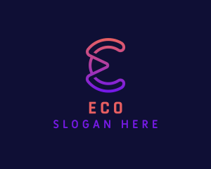 Streaming - Cryptocurrency Letter E logo design
