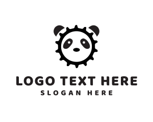 Preschool - Gear Panda Face logo design