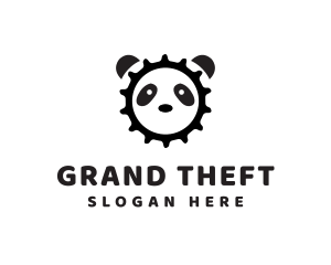 Bear - Gear Panda Face logo design