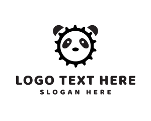 Head - Gear Panda Face logo design