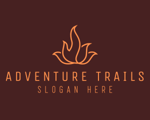 Camping Flame Adventure logo design