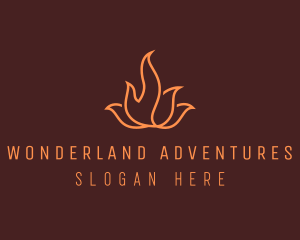 Camping Flame Adventure logo design