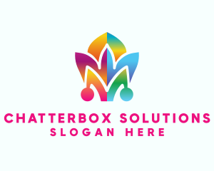 Flower - Colorful Jester Hat logo design