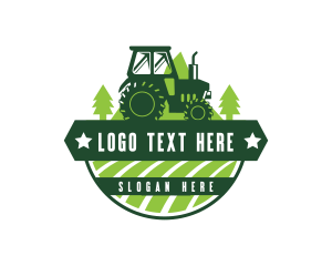 Grazing - Agriculture Mountain Tractor logo design