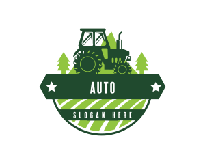 Agriculture Mountain Tractor Logo