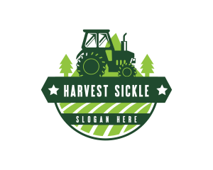 Agriculture Mountain Tractor logo design