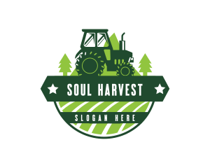 Agriculture Mountain Tractor logo design