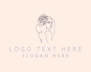 Female - Flower Female Stylist logo design