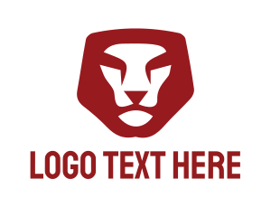 Orange Lion - Red Lion Head logo design