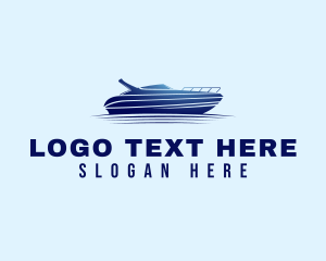 Transportation - Blue Sailing Yacht logo design