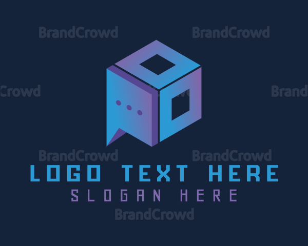 Gradient 3D Chatbox Logo