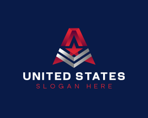 States - Star America Letter A logo design