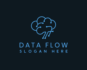 Cloud Data Brain logo design