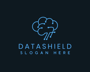 Cloud Data Brain logo design