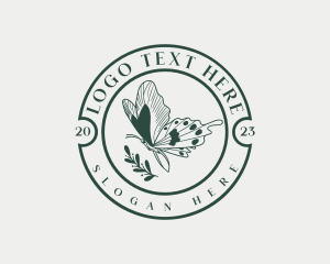 Leaf - Floral Beauty Butterfly logo design