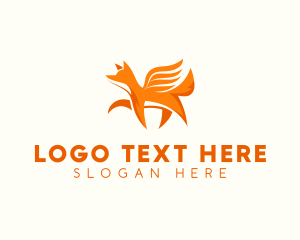 Fox - Flying Fox Wing logo design