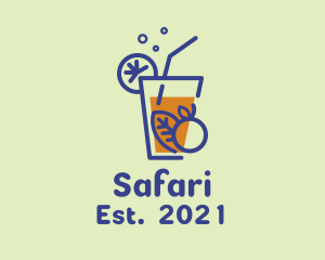 Cafe - Orange Juice Glass logo design