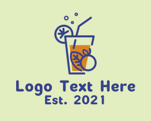 Juice - Orange Juice Glass logo design