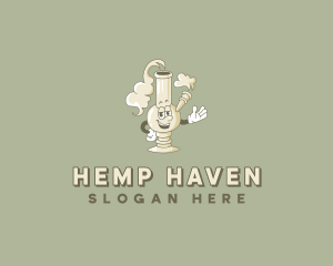 Hemp - Smoking Marijuana Bong logo design