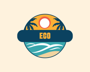 Beach Summer Vacation Logo