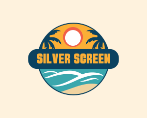 Beach Summer Vacation Logo