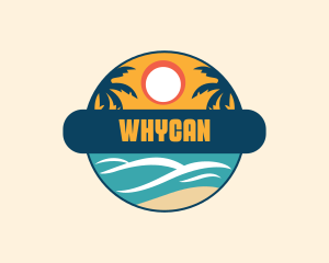 Beach Summer Vacation Logo