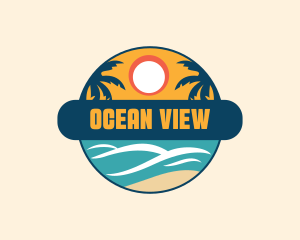 Beach Summer Vacation logo design