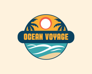 Beach Summer Vacation logo design